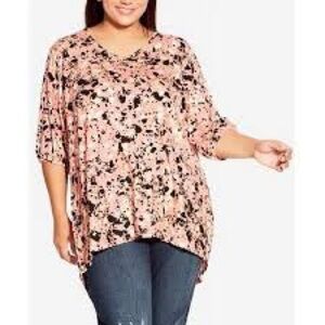 Avenue (Lane Bryant) leisure copper speckle tunic babydoll shirt top size 18